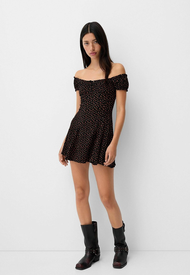 Bershka Jurk zwart denim/blackdenim Bershka Jurk zwart denim/blackdenim