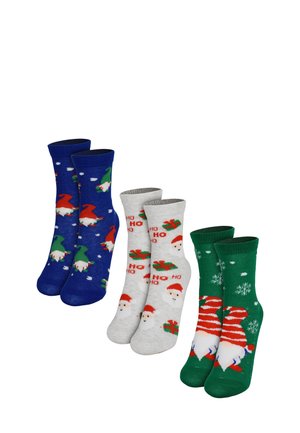 3ER PACK WEIHNACHTS WICHTEL SANTA - Socks - mehrfarbig