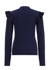 WE Fashion GERIBD MET RUCHES - Tops ar garām piedurknēm - blue