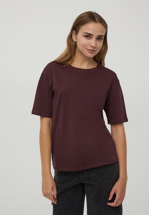 Terranova TINTA UNITA - T-shirt basic - bordeaux scuro