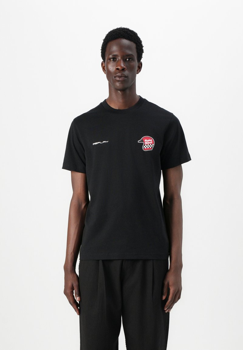 Replay SHORT SLEEVE GRAPHIC - Print T-shirt - black