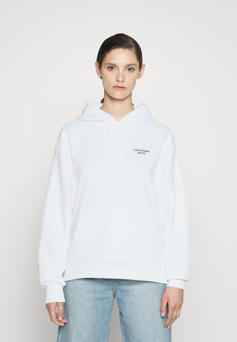 Calvin Klein Jeans OVERSIZED HOODIE - Felpa con cappuccio - bright white