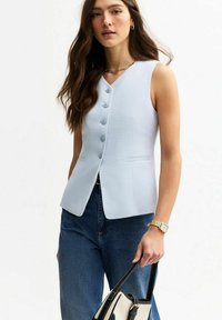 New Look - LIGHT TEXTURED - Waistcoat - pale blue Thumbnail Image 1