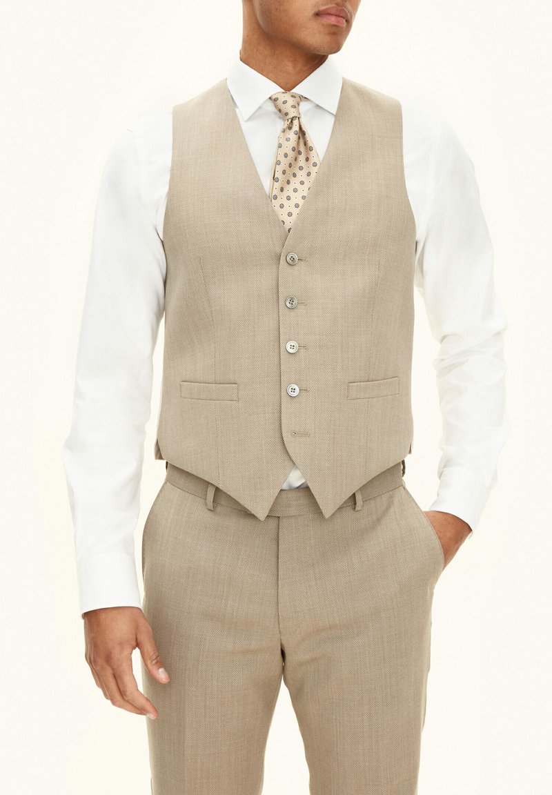 Oscar Jacobson Anzugweste - nubuck beige