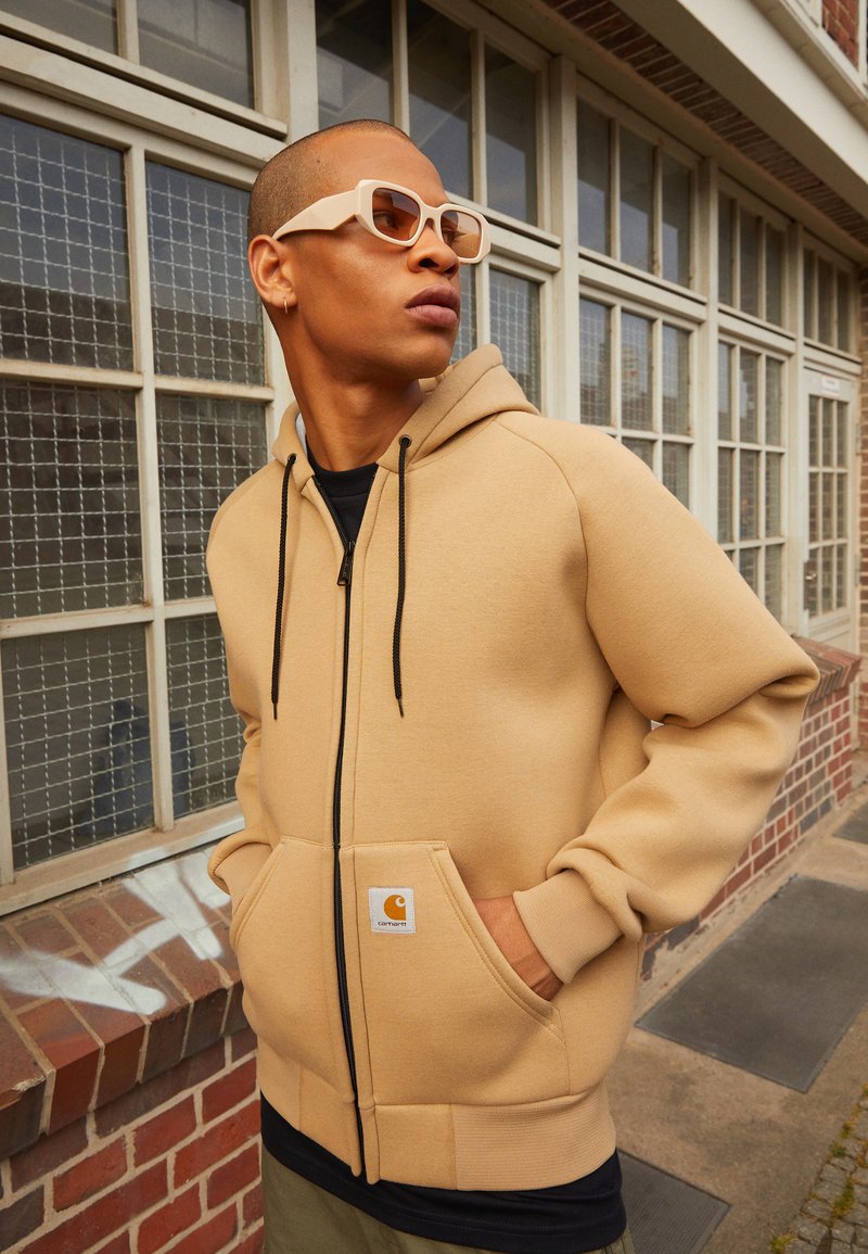 Carhartt WIP CAR LUX HOODED JACKET - Sweat zippé - dusty brown/grey/marron  - ZALANDO.FR