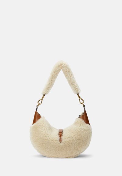 Polo Ralph Lauren POLO ID SHEARLING MINI SHOULDER BAG - Rokassoma - cream/cuoio