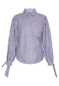 LANGARM - Hemdbluse - weiss/blau