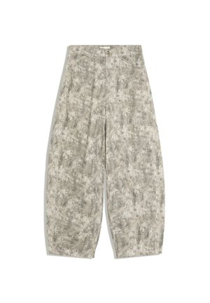 Bershka, PRINTED BARREL - TROUSERS - Pantalon classique - mottled dark grey