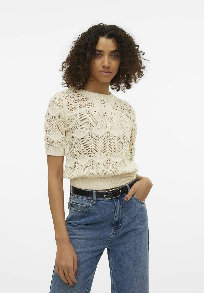 Vero Moda VMALEXIA O-NECK  - T-shirt print - birch