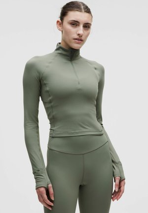 IT'S RULU CROPPED HALF ZIP - Majica z dolgimi rokavi - willow leaf