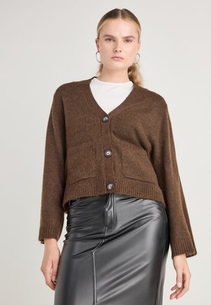 POCKET CARDIGAN - Kardigán - chocolate brown
