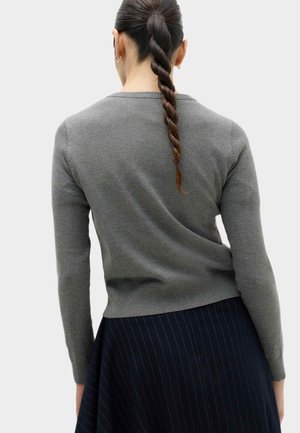Marks & Spencer, CREW NECK BUTTON THROUGH CARDIGAN. - Cardigan - mid grey