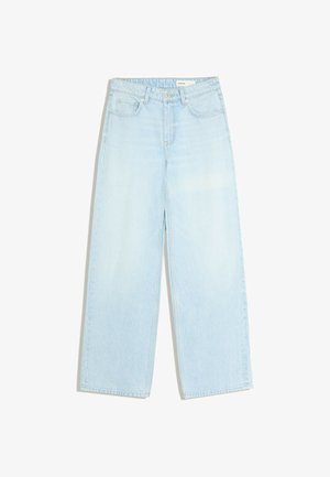 Bershka, STRAIGHT WIDE HIGH WAIST- JEANS - Wide Leg - light-blue denim