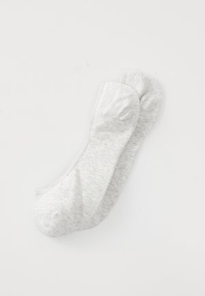 Graue Knöchelsocken aus weichem, strukturiertem Stoff, mit einem dezenten Melange-Muster und einem tiefen Schnitt für minimale Sichtbarkeit.