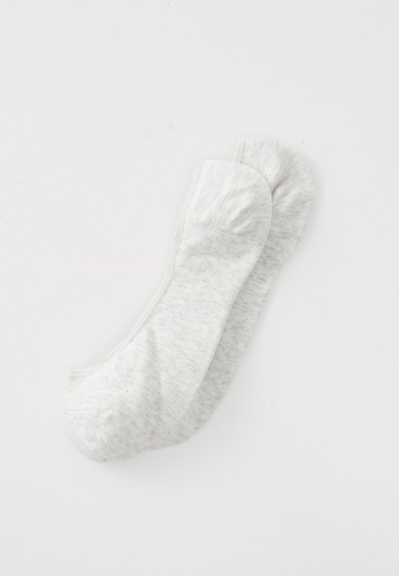 Graue Knöchelsocken aus weichem, strukturiertem Stoff, mit einem dezenten Melange-Muster und einem tiefen Schnitt für minimale Sichtbarkeit.