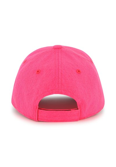 Roze baseballpet van een katoenmix, met een gebogen rand, een verstelbare riem en zes ventilatiegaten aan de achterkant.