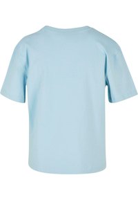 Ljusblå kortärmad t-shirt i bomull, med rund halsringning och en enkel baksida med en avslappnad passform.