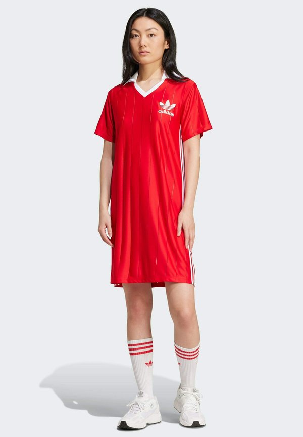 ADICOLOR 3-STRIPES PINSTRIPE - Jersey dress - better scarlet