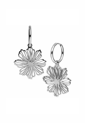 FINE FLOWER HOOPS - Earrings - silver-coloured