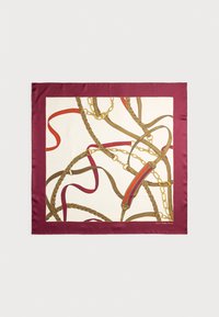 BELTING-PRINT SILK SQUARE SCARF - Fular - cream