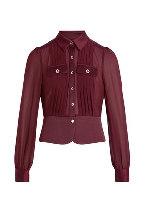 Morgan LONG-SLEEVED WITH PLEATS - Button-down blouse - prune