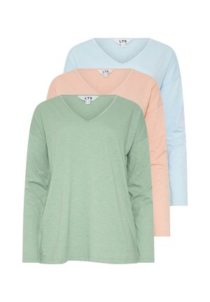 3 PACK V-NECK  - Pitkähihainen paita - light green