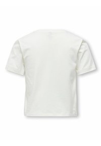 T-shirt med kort ærme og rund hals i hvidt bomuld. Glat tekstur med syede kanter. Minimalistisk design uden grafik eller pynt.