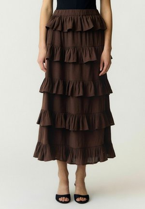 YAS MAXI SKIRT YASWIMA HW - A-snit nederdel - coffee bean