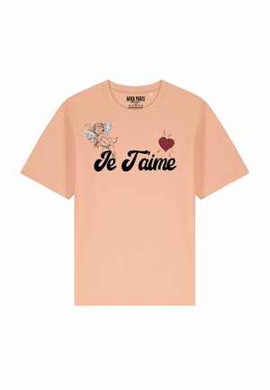 JE T AIME UNISEX HEAVYWEIGHT TEE  - T-shirt imprimé - light pink