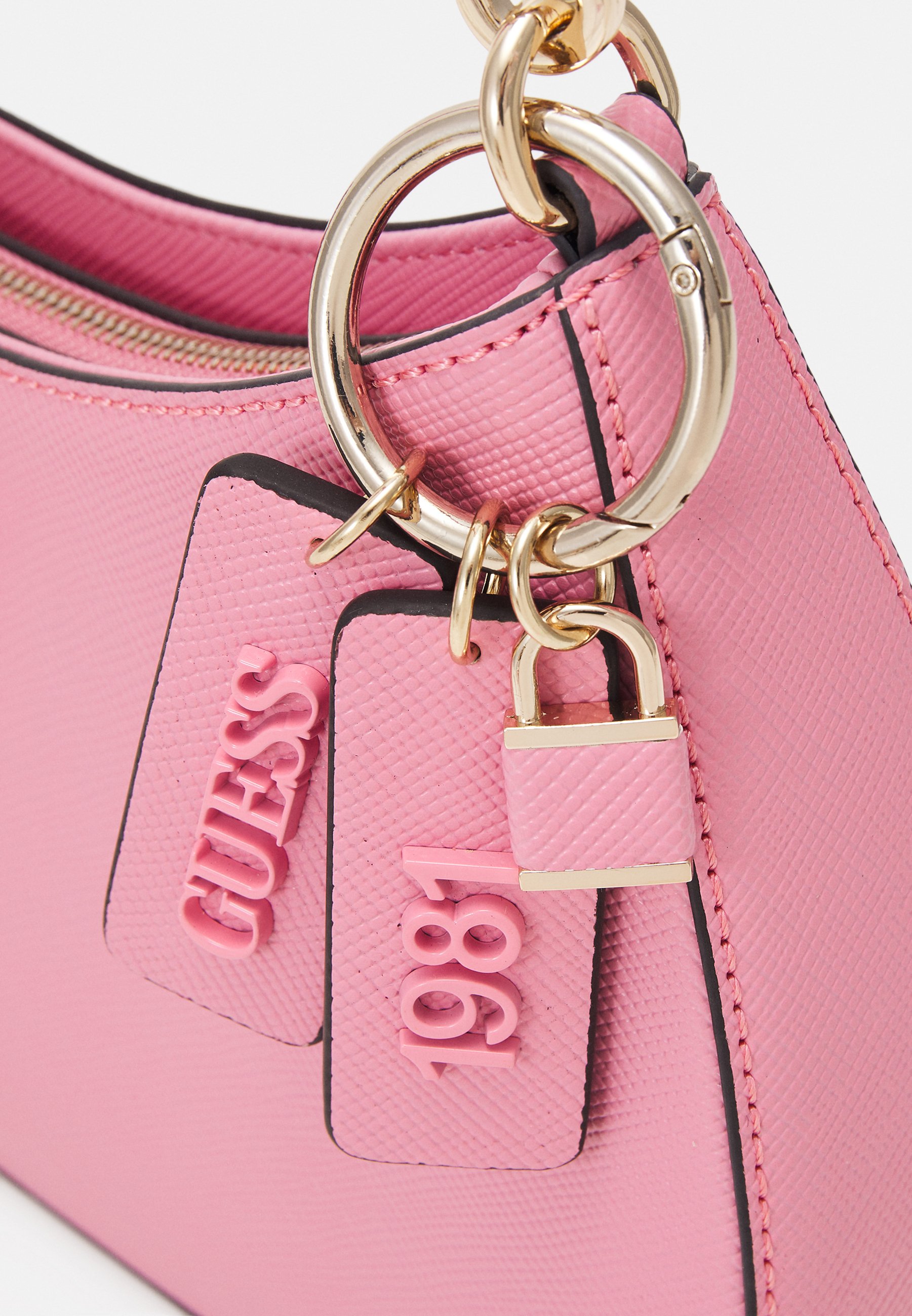 Guess NOELLE TOP ZIP SHOULDER BAG - Handbag - pink - Zalando