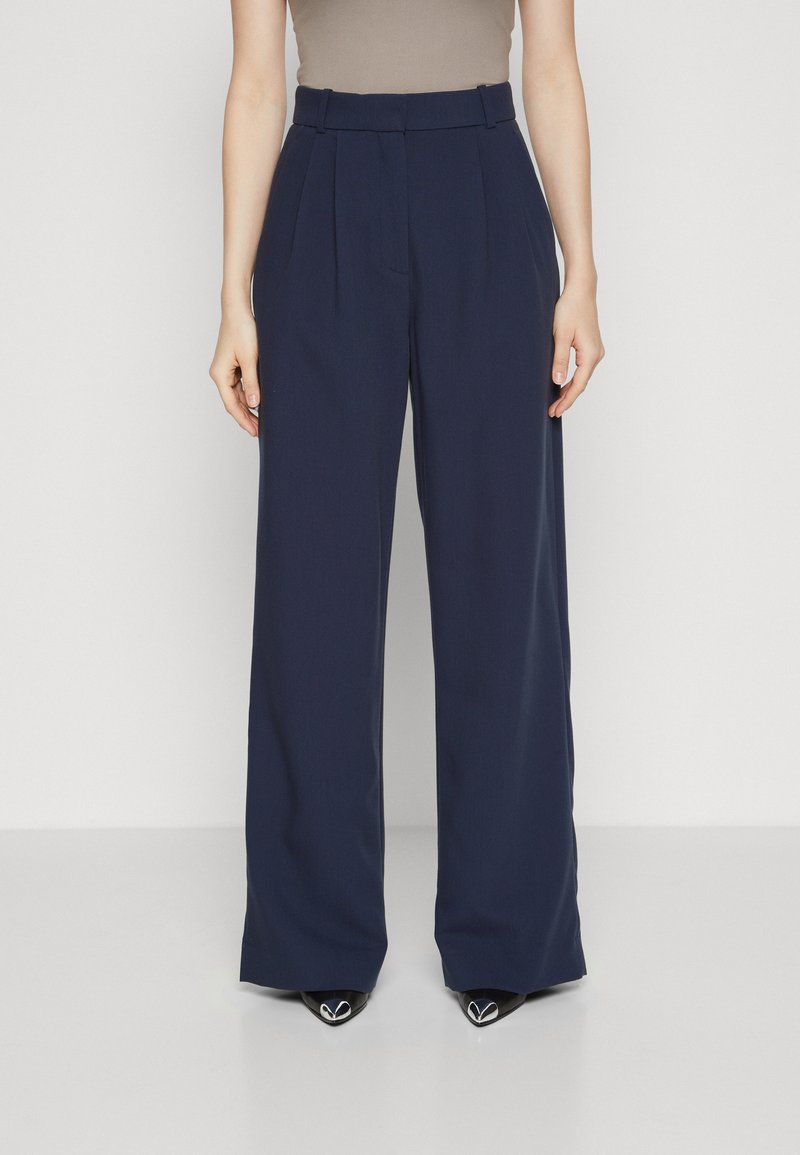 Abercrombie & Fitch A&F Sloane Tailored Wide Leg Pant - Stoffhose - navy