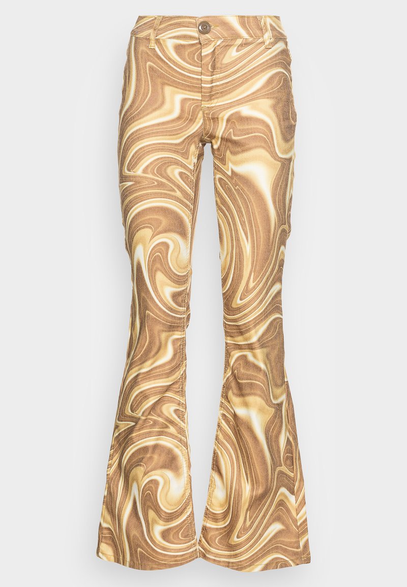 Neon & Nylon Flared Jeans mosterdgeel