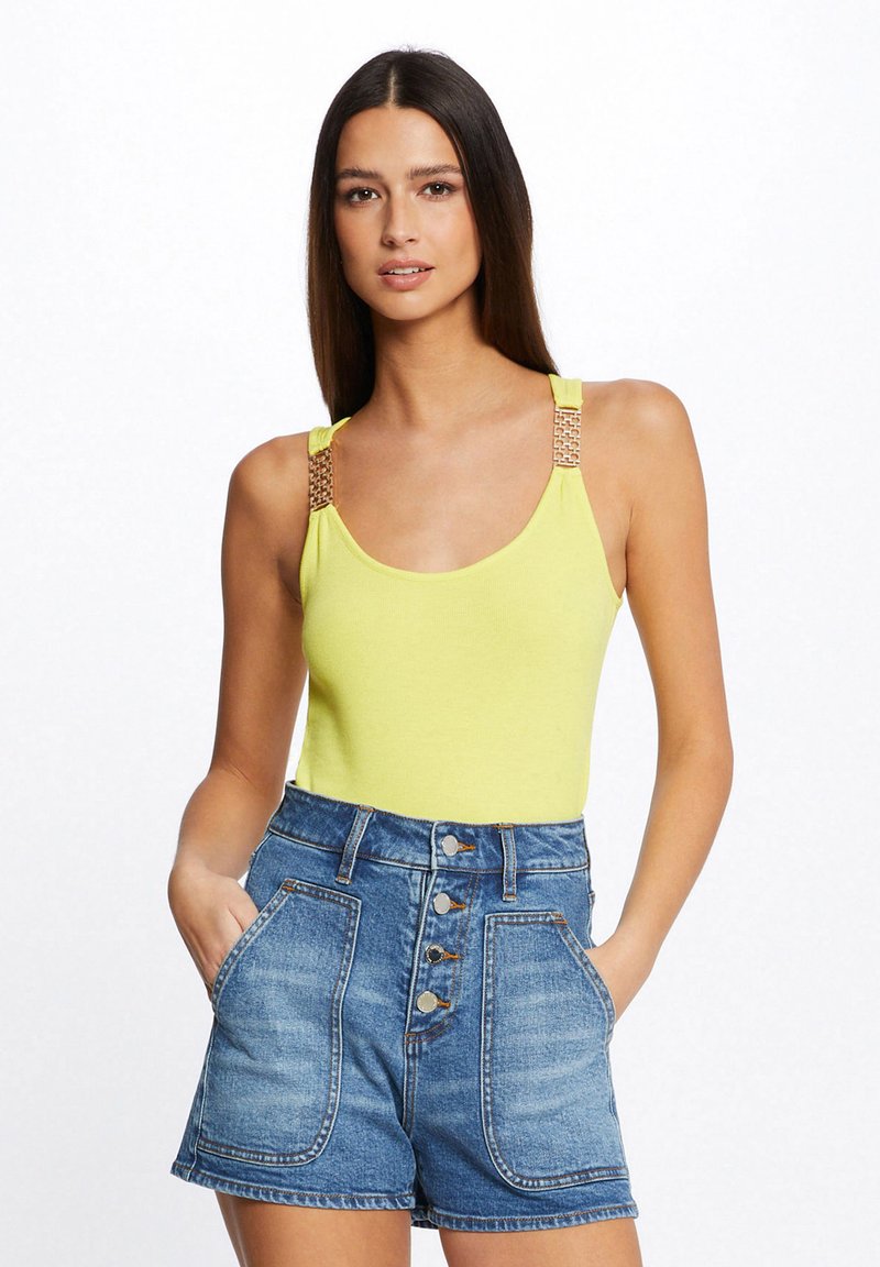 Morgan TANK WITH EMBELLISHED - Top - yellow