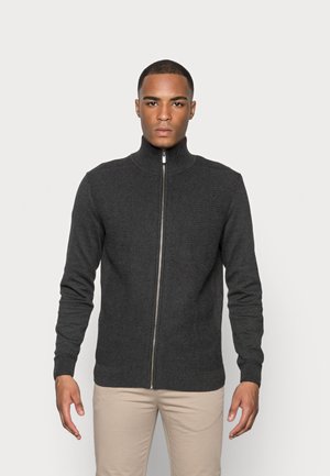 BASIC STRUCTURE ZIP JACKET - Cardigan - black grey melange
