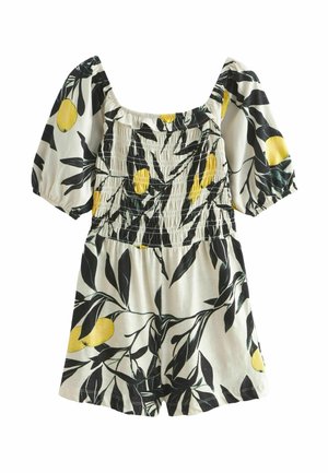 Next PUFF SLEEVE PLAY - REGULAR FIT - Jumpsuit - ecru lemon print