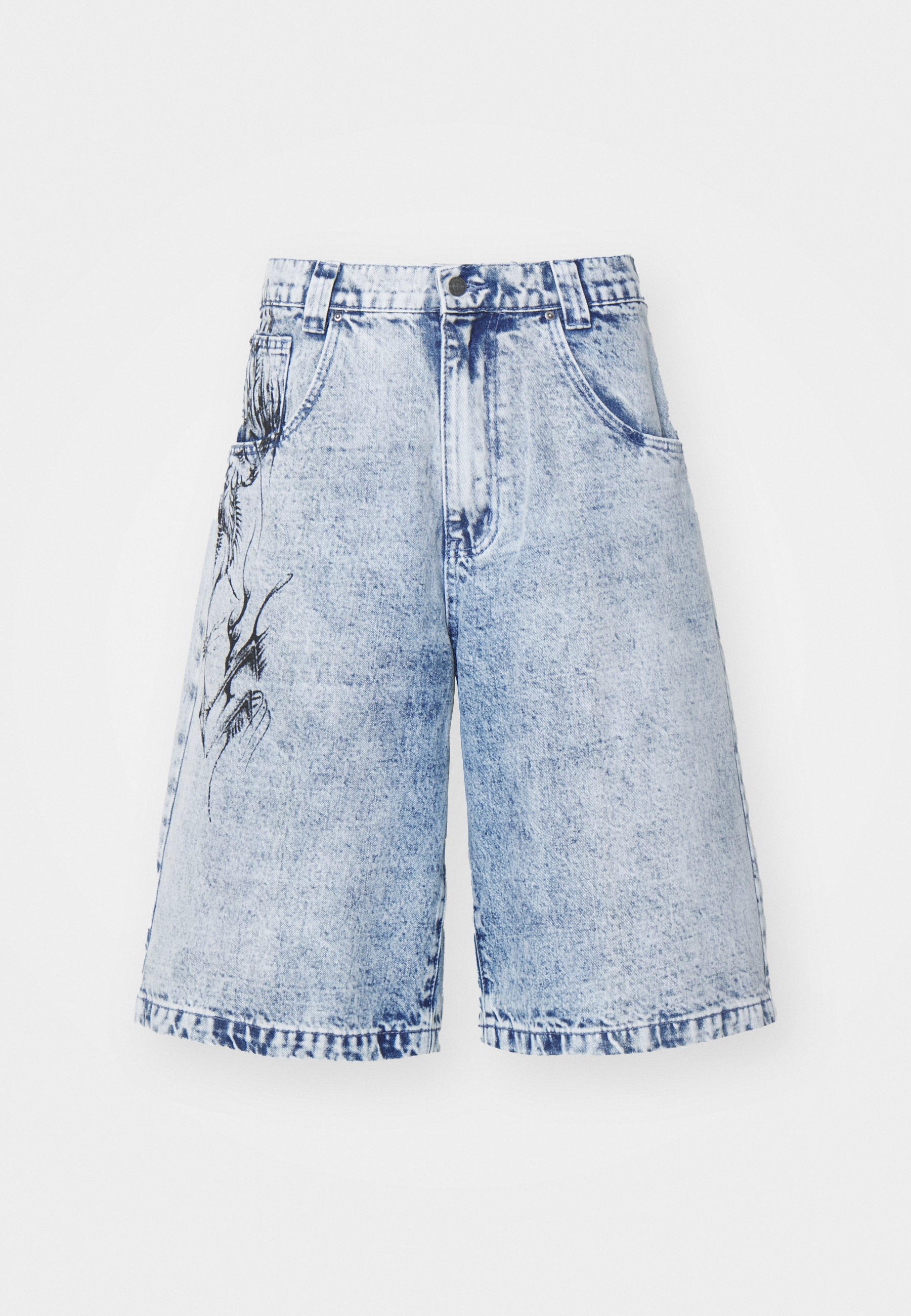 Jaded London LAZY WILLY JORT UNISEX - Denim shorts - light blue