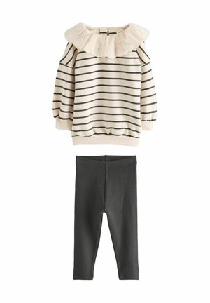 COLLARED AND SET - Leggings - Byxor - black white