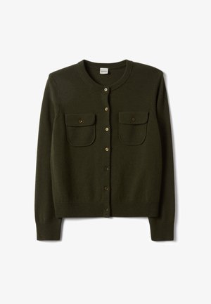 Stefanel, CREW-NECK CARDIGAN, REGULAR FIT. - Chaqueta de punto - dark green