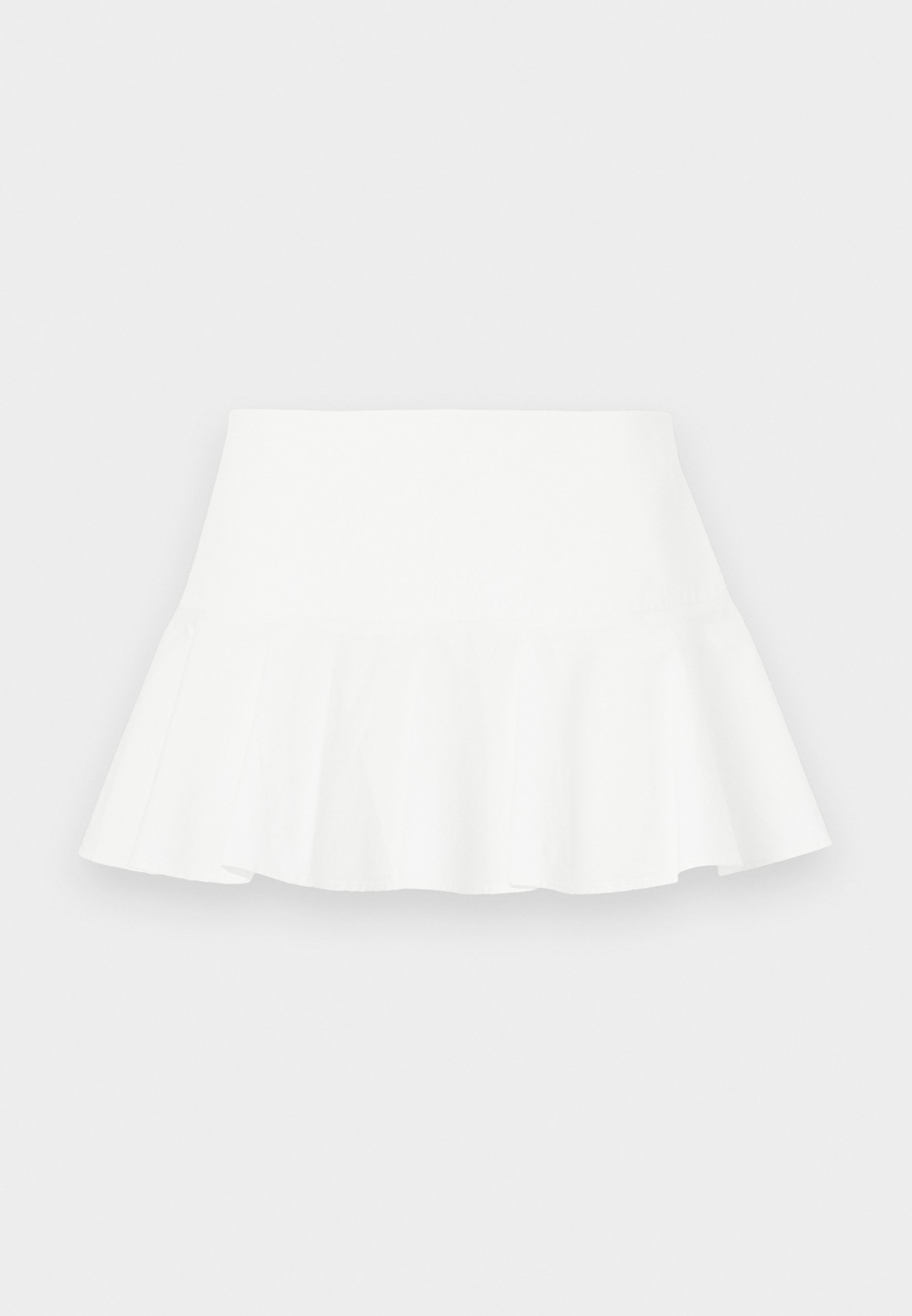 Weekday RUBY MINI FRILL SKIRT - Mini skirt - white light/white