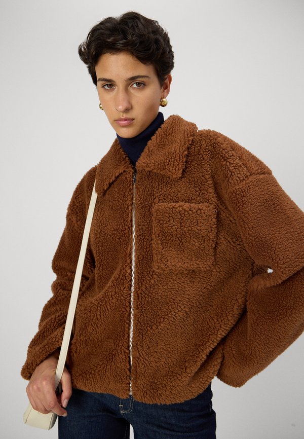 OBJOLIE ZIPPER JACKET - Winter jacket - dark earth4