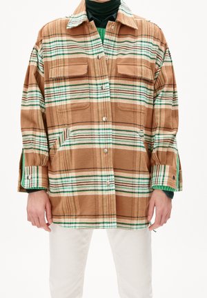 Halflange jas - mottled beige