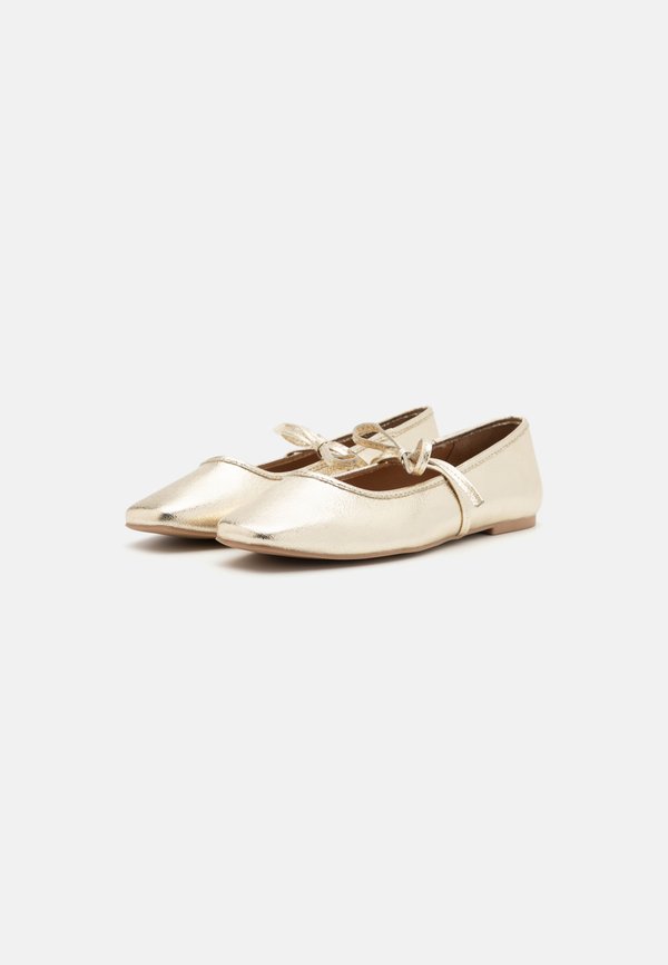 Ankle strap ballet pumps - gold4