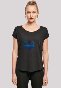 F4NT4STIC LONG CUT STAR WARS RISE OF SKYWALKER REBELLEN LOGO WAVE - Marškinėliai su spaudiniu - black