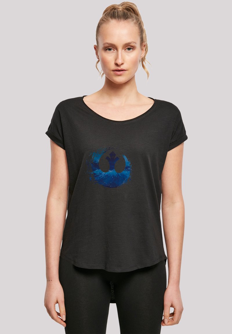 F4NT4STIC LONG CUT STAR WARS RISE OF SKYWALKER REBELLEN LOGO WAVE - Marškinėliai su spaudiniu - black
