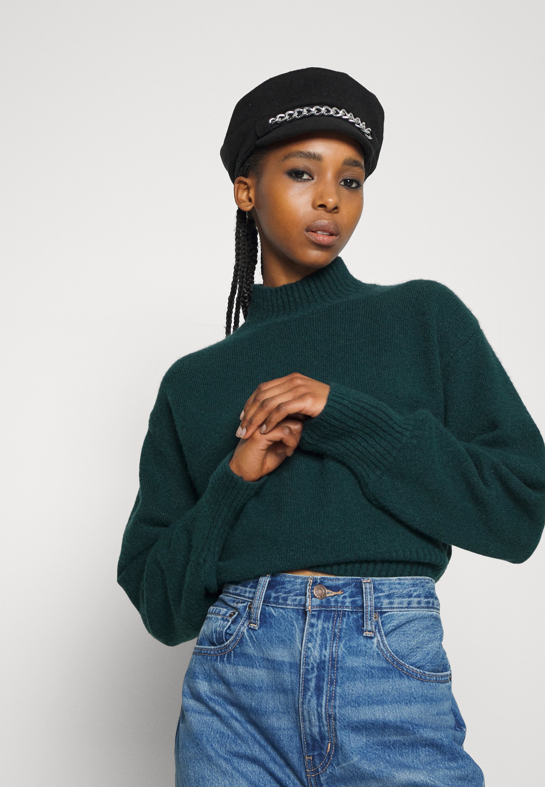 Monki Jumper - green dark melange/green 