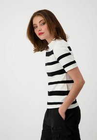 Monari Strickpullover - off-white ringel (103)