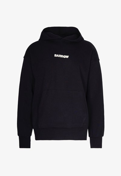 Felpa navy con tasca a marsupio, polsini a costine e cappuccio con cordino. Logo "BARROW" bianco sul petto. Materiale in cotone morbido.