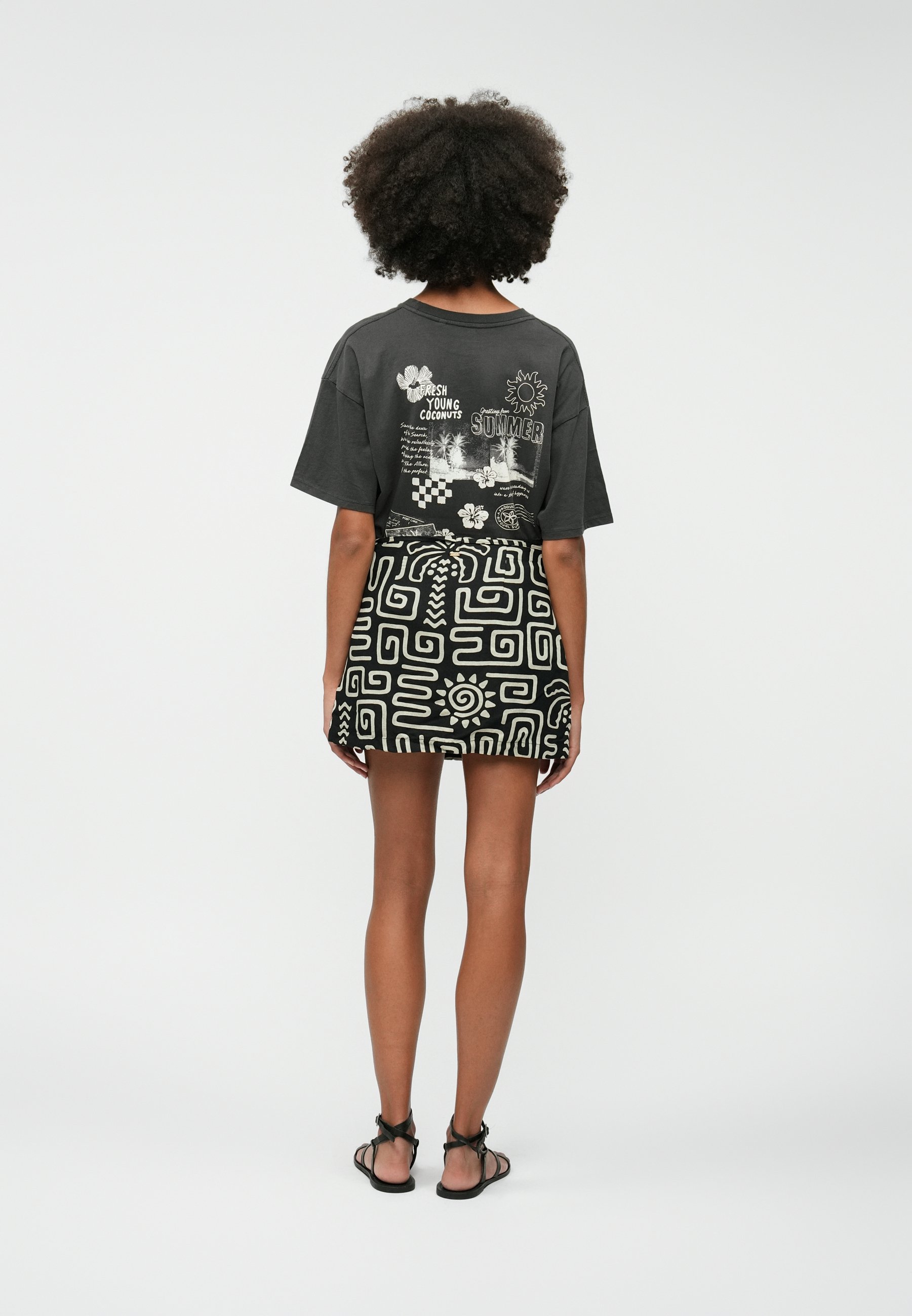 Rip Curl SUNSET LUAU WRAP SKIRT - Mini skirt - black/off white