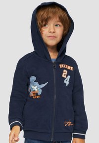 s.Oliver GEBORDUURDE DETAILS - Felpa con zip - navy