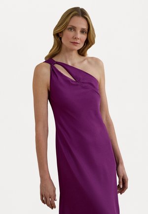 CUTOUT CHARMEUSE ONE SHOULDER GOWN - Iltapuku - purple dawn